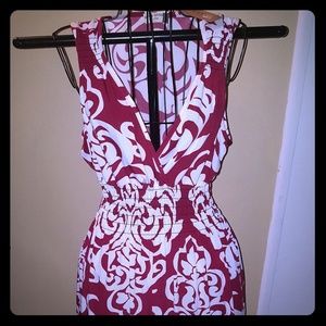 Jon & Anna Red&White Floral Design Long Dress
